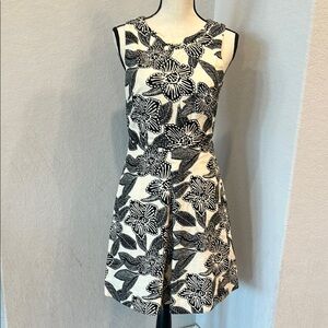 J. Crew Black and White Sleeveless A-Line Mini Dress